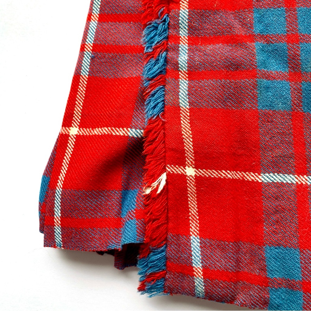 Vintage Childs Custom Wool Kilt - Red & Blue Tartan - Picture 7 of 7